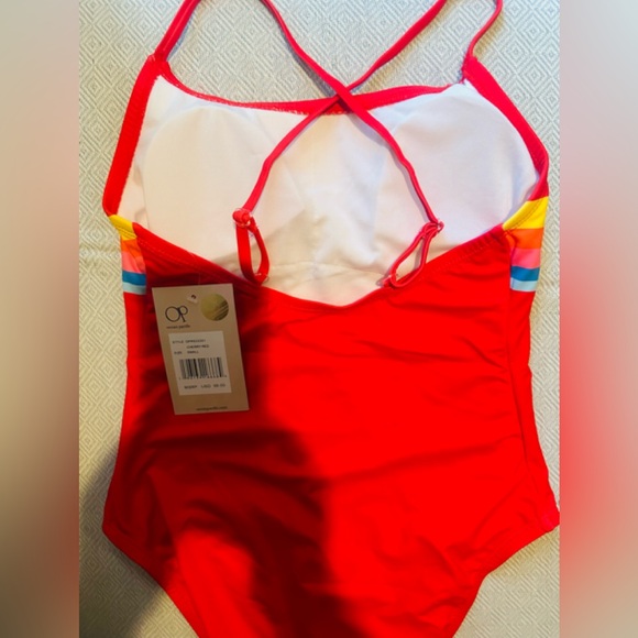 OP Ocean pacific women swimsuit Sz#Small 1 piece cherry red New - Picture 7 of 11